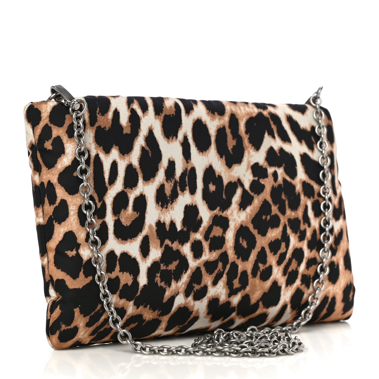 Prada Tessuto Soft Nylon Leopard Print Crossbody Avorio 3 of 10