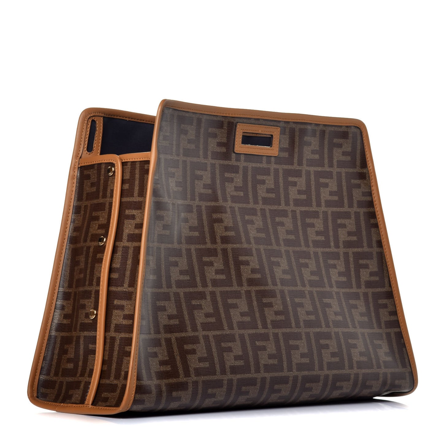 Glazed Fabric Vitello Century FF 1974 Stamp Patch Medium Peekaboo Defender Cover Mogano Panna Caramello