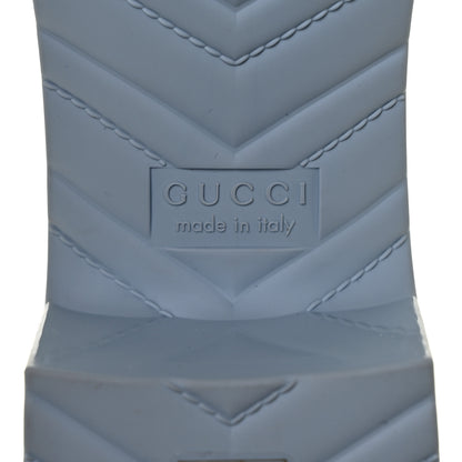 Gucci Rubber Gucci Logo Womens Platform 20/60mm Slide Sandals 42 Porcelain Light Blue 6 of 10