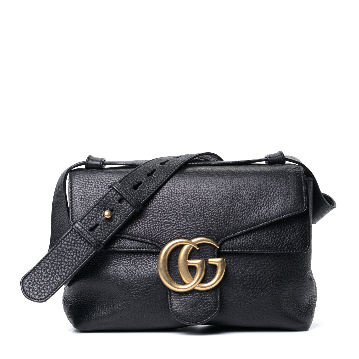 Gucci Cellarius Calfskin GG Marmont Shoulder Bag Black 1 of 5