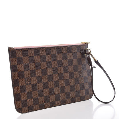 Louis Vuitton Damier Ebene Neverfull MM GM Pochette Rose Ballerine 3 of 8