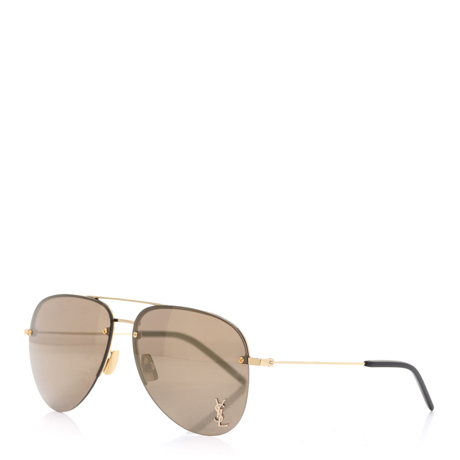 Saint Laurent Aviator Classic 11 Sunglasses Brown 1 of 8