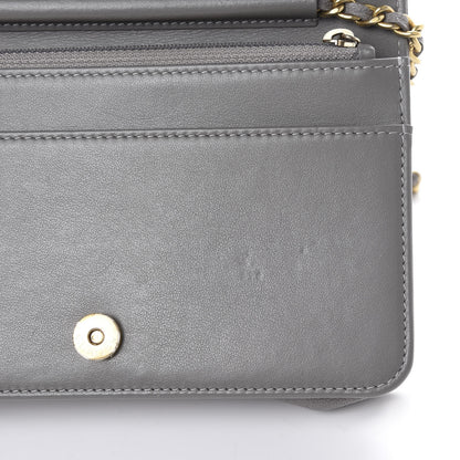 Chanel Caviar Quilted Boy Wallet On Chain WOC Grey 11 of 16