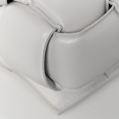 Bottega Veneta Lambskin Maxi Intreccio Padded Chain Cassette Crossbody Bag White 10 of 11