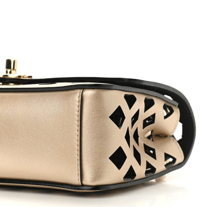 Chanel Metallic Lambskin Small Sea Through Flap Gold Black 13 of 14