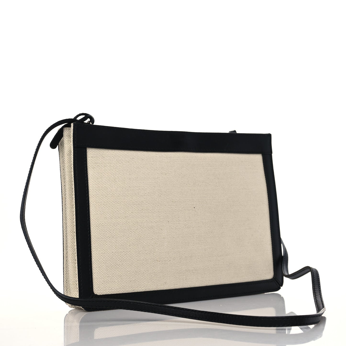 Cotton Canvas Pochette Crossbody Bag Black