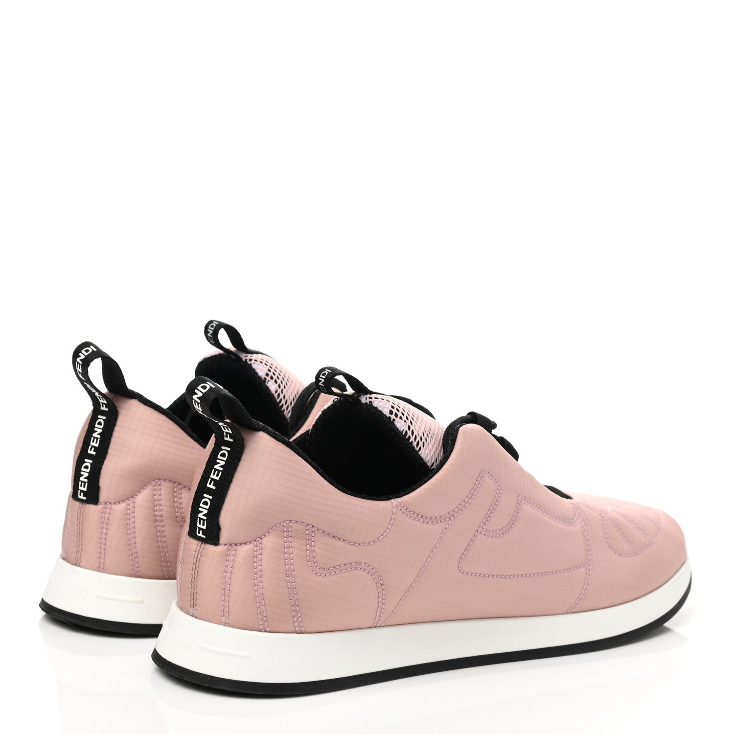 Fendi Nylon FFreedom Sneakers 38.5 White Rosa 4 of 10