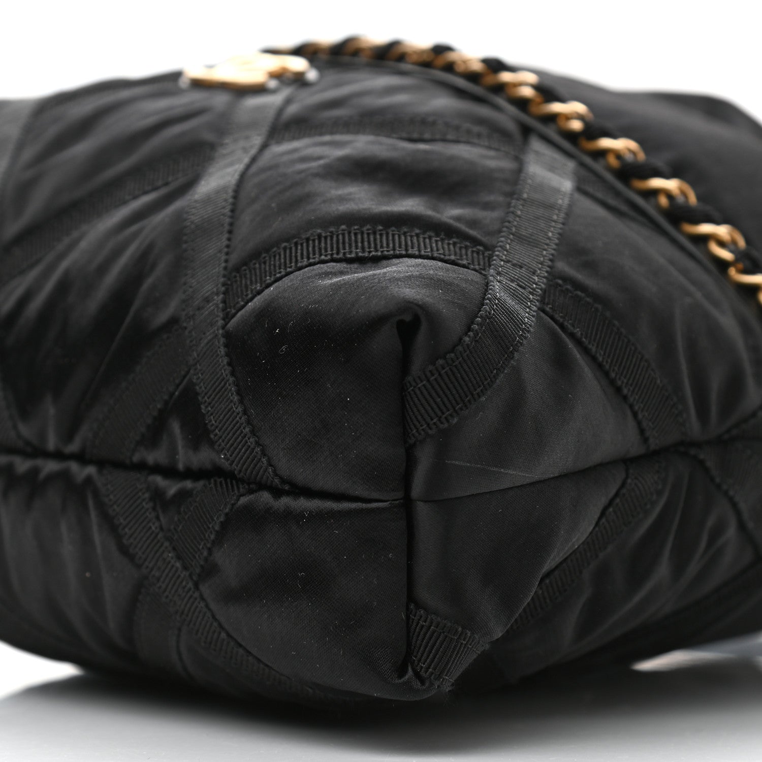 Chanel Nylon Grosgrain Large Lifestyle Pouch With Foldable Tote Black 7 of 12