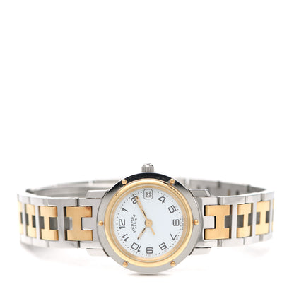 Hermes Stainless Steel 24mm Clipper Quartz Watch Gold 3 of 8