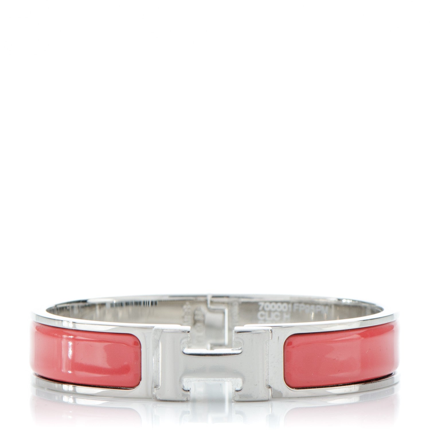 Hermes Enamel Narrow Clic Clac H Bracelet PM Rouge Corail 6 of 10