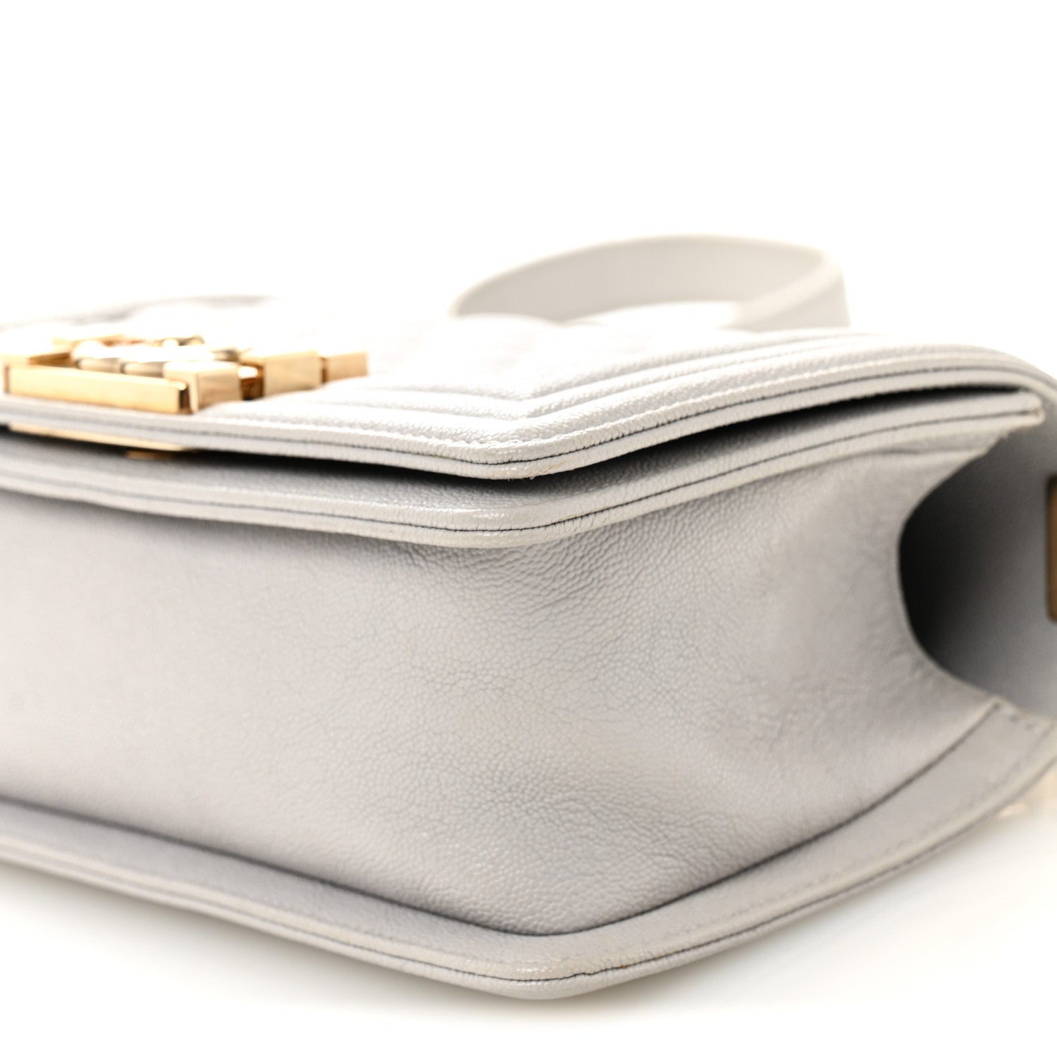 Chanel Caviar Quilted Small Boy Flap Light Grey 10 of 10