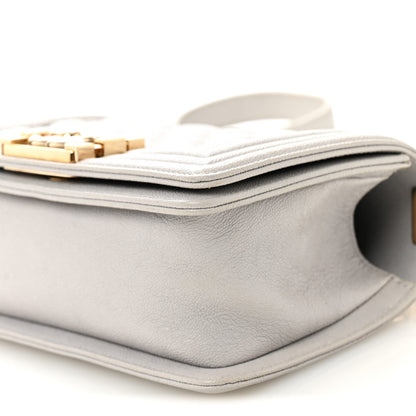 Chanel Caviar Quilted Small Boy Flap Light Grey 10 of 10