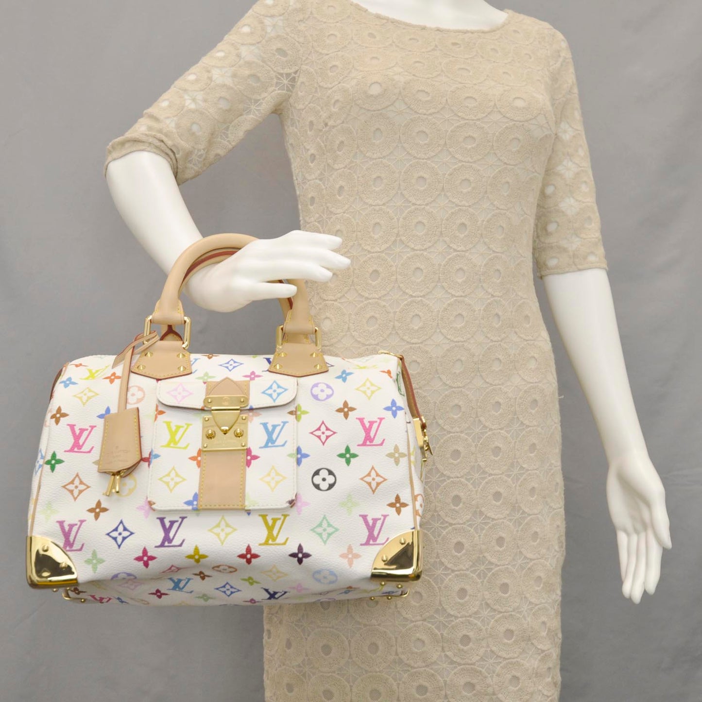 Monogram Multicolor Speedy 30 White