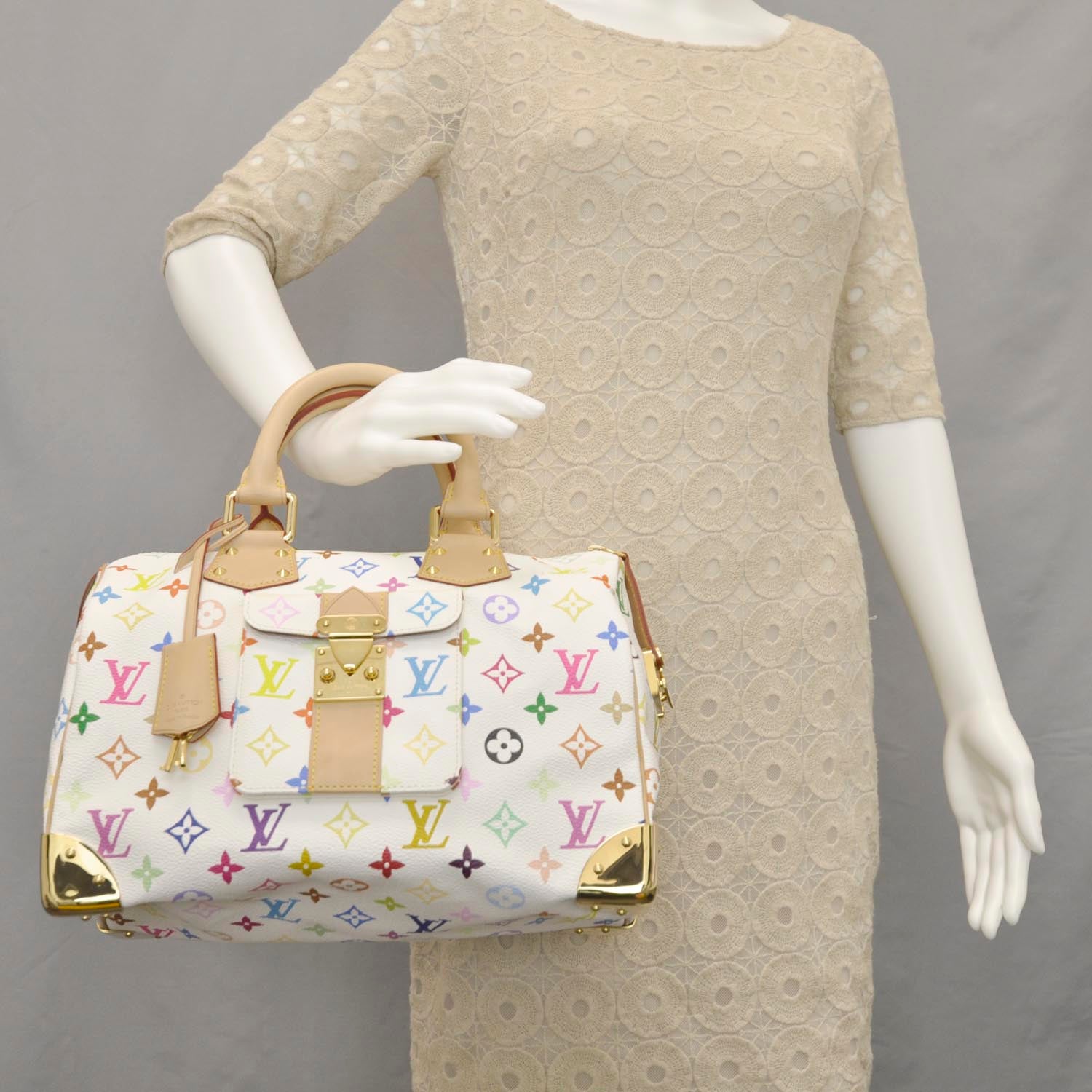 Louis Vuitton Monogram Multicolor Speedy 30 White 2 of 10
