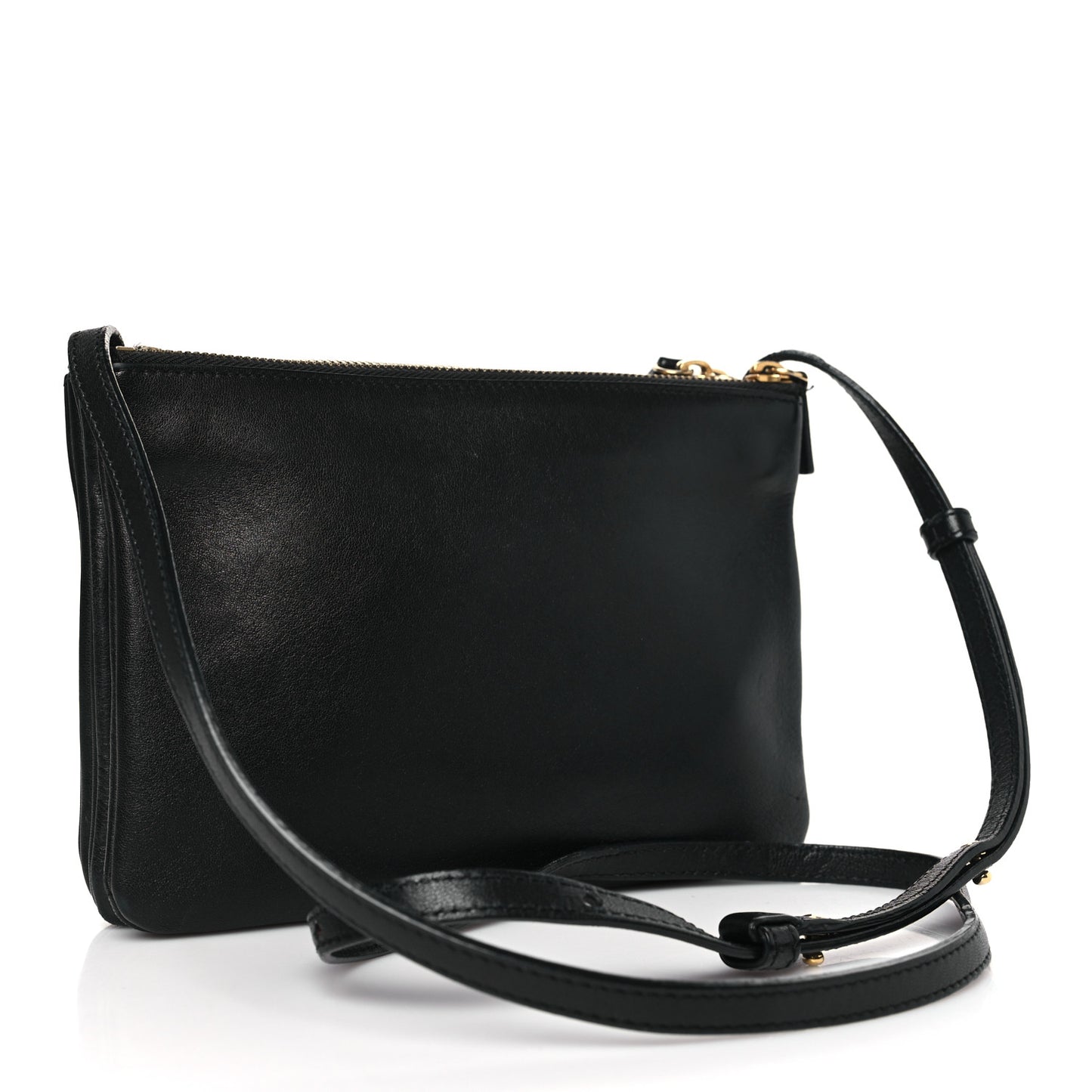 Lambskin Small Trio Crossbody Bag Black