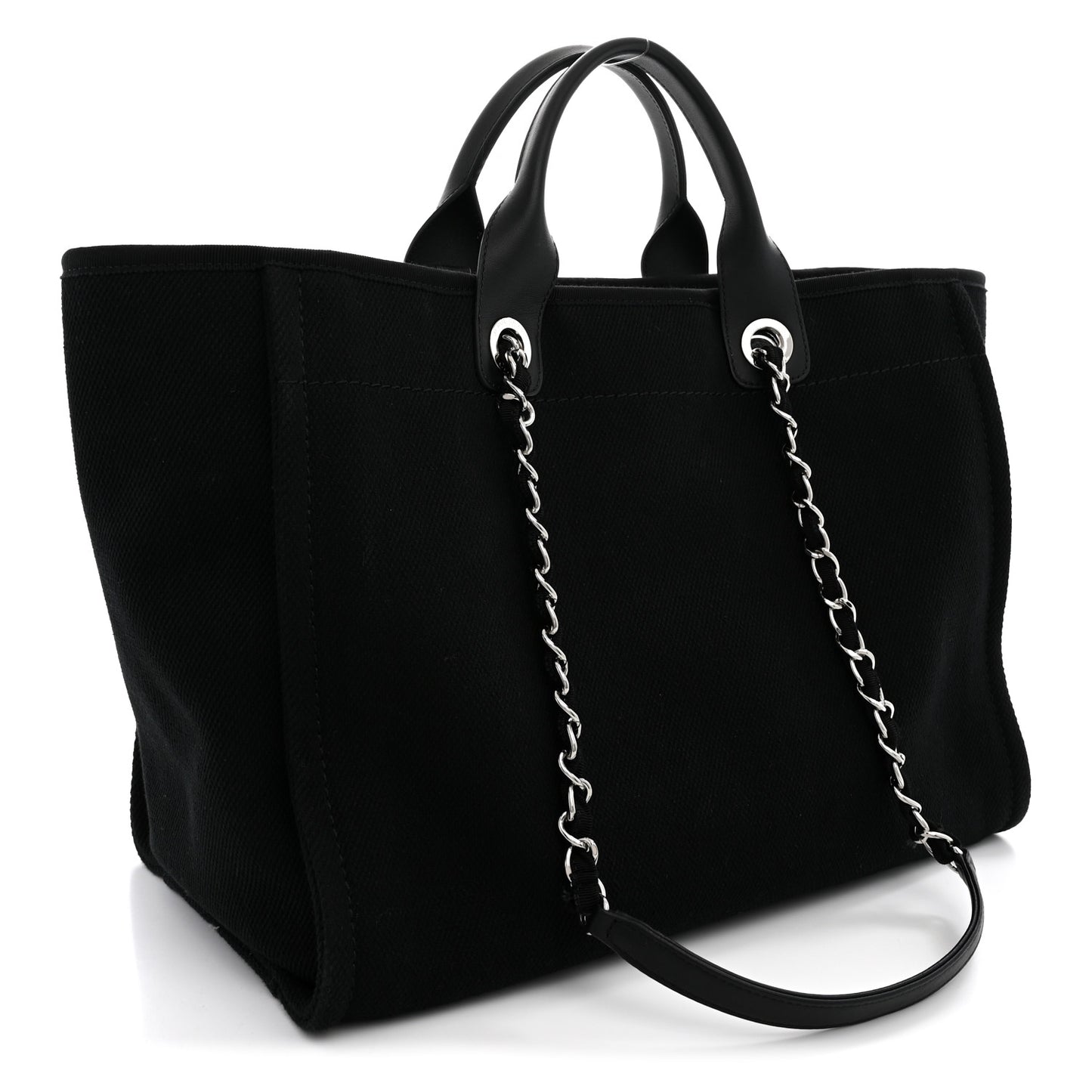 Canvas Pearl Medium Deauville Tote Black