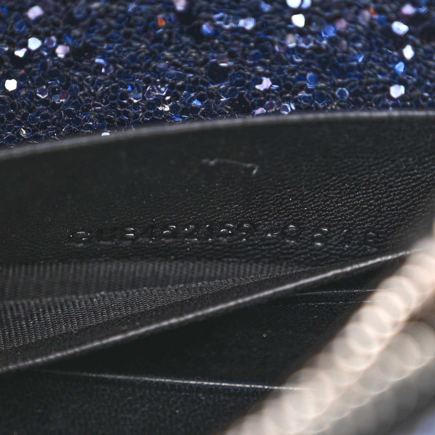 Saint Laurent Metallic Glitter Classic Monogram Kate Tassel Chain Wallet North Sea 8 of 14