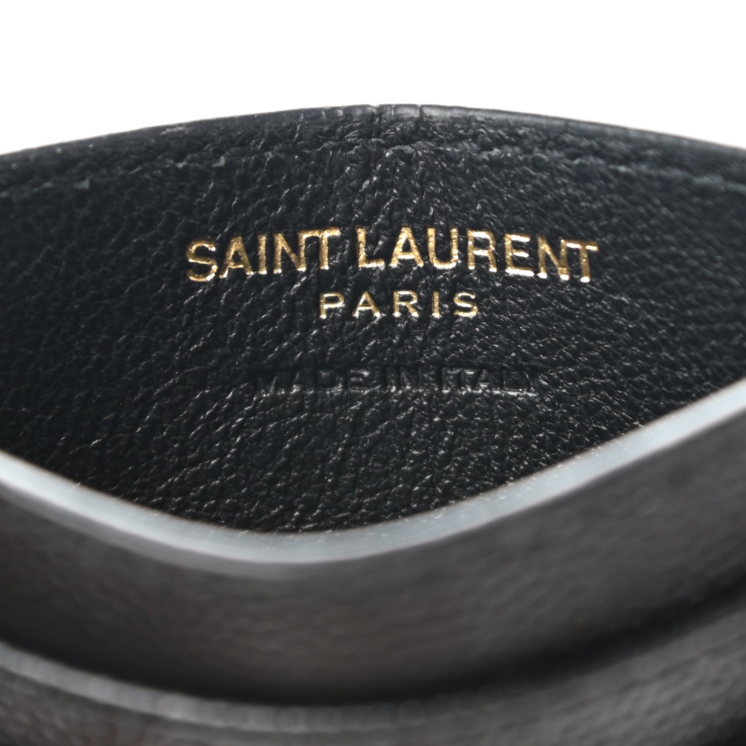 Saint Laurent Grain De Poudre Matelasse Chevron Monogram Credit Card Case Black 6 of 8