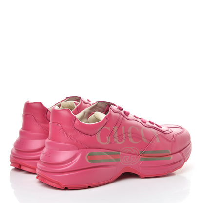 Gucci Calfskin Logo Mens Rhyton Sneakers 8.5 Box Pink 4 of 10