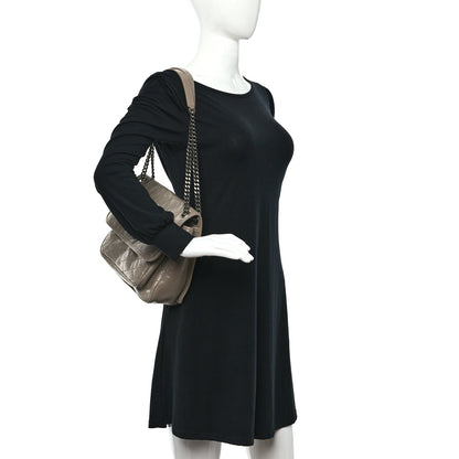 Saint Laurent Crinkled Calfskin Matelasse Monogram Medium Niki Chain Satchel Light Taupe 3 of 9