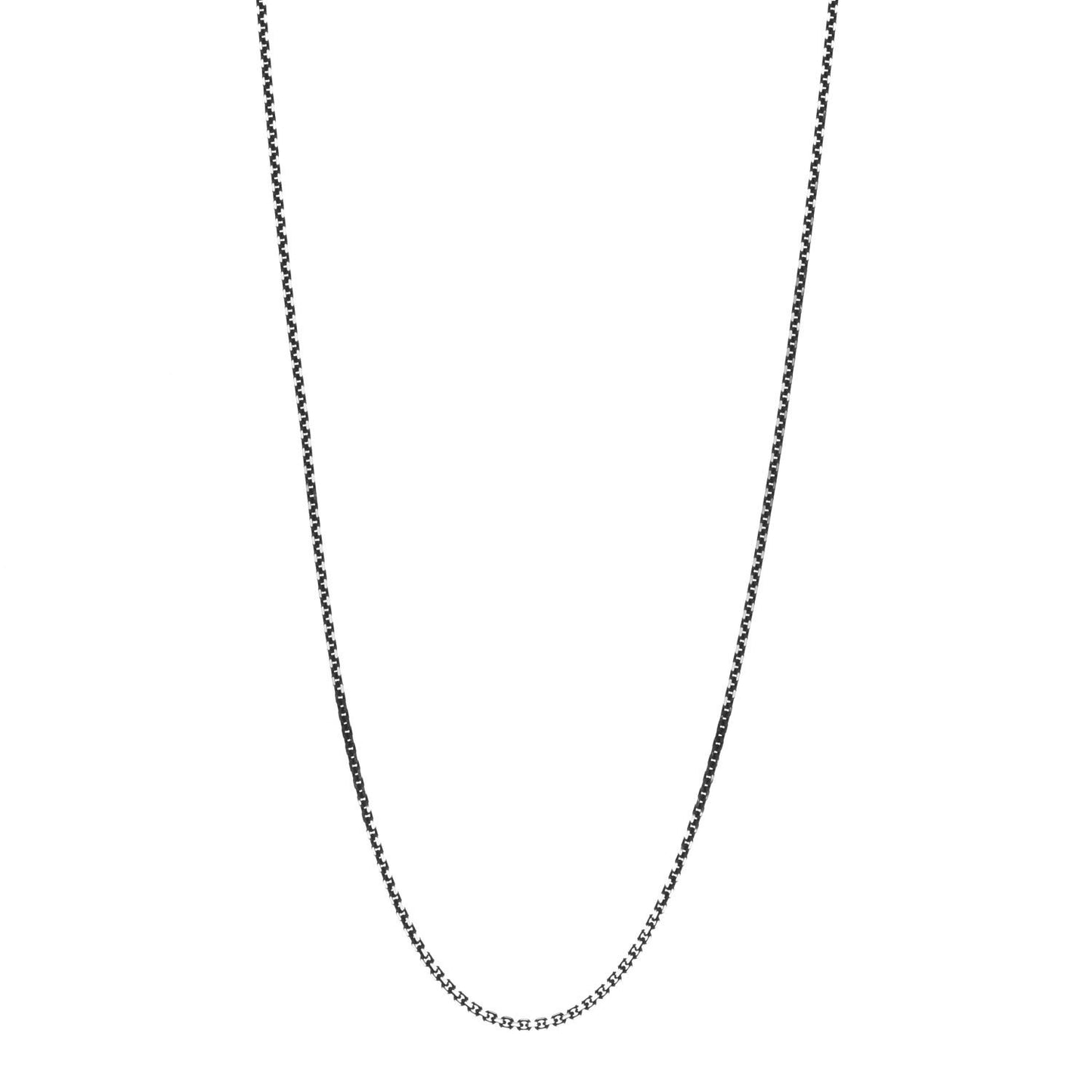Sterling Silver Enamel 1.75mm Chain Necklace Black 30"