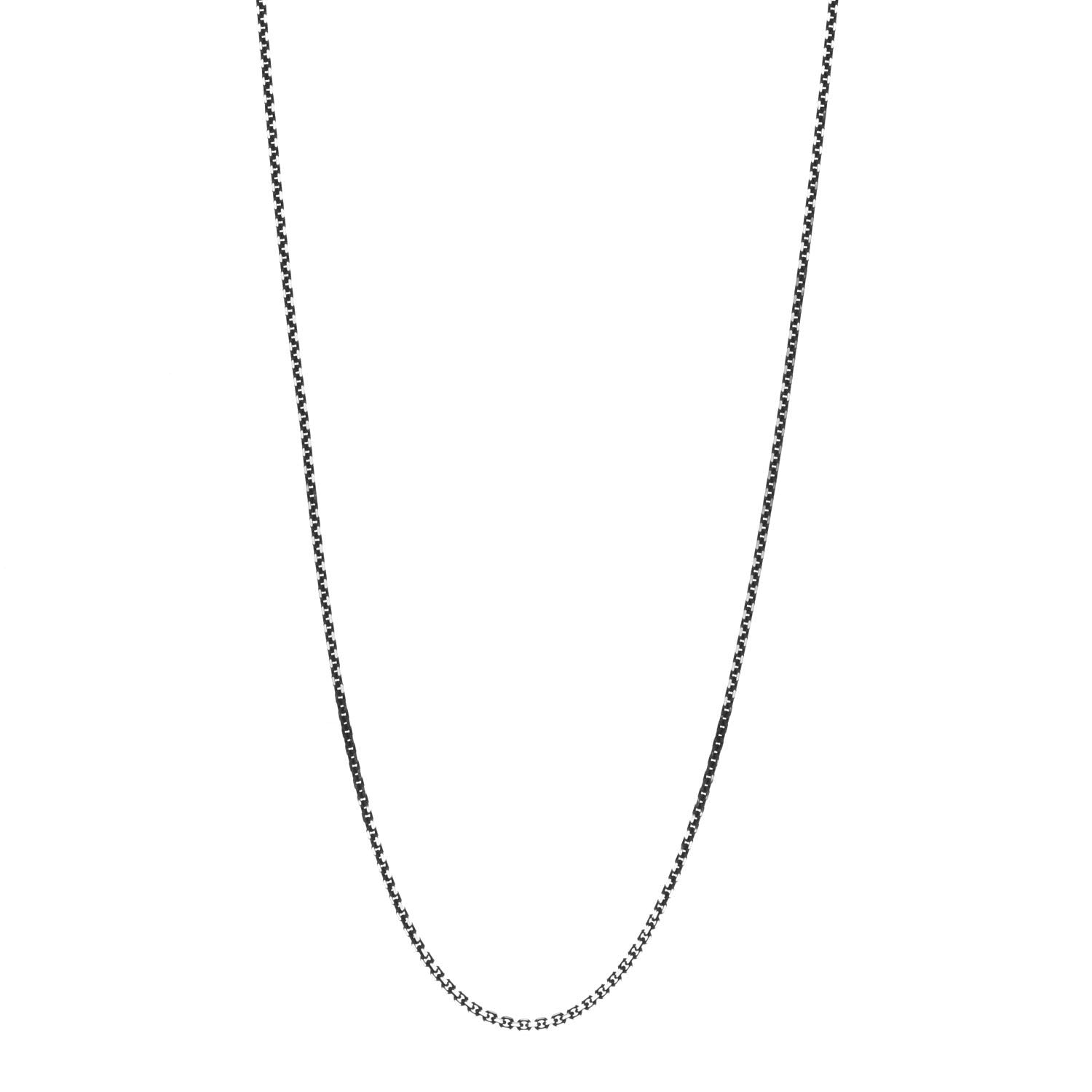 Tiffany Sterling Silver Enamel 1.75mm Chain Necklace Black 30" 1 of 6
