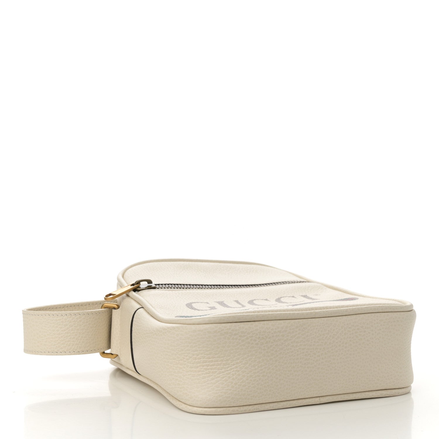 Gucci Grained Calfskin Logo Messenger Bag White 4 of 14