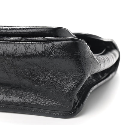 Saint Laurent Crinkled Calfskin Matelasse Monogram Medium Niki Chain Satchel Black 9 of 9