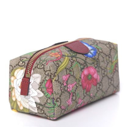 Gucci Soft GG Supreme Monogram Flora Calfskin Small Ophidia Cosmetic Case Beige Ebony Multicolor Rosso 3 of 10