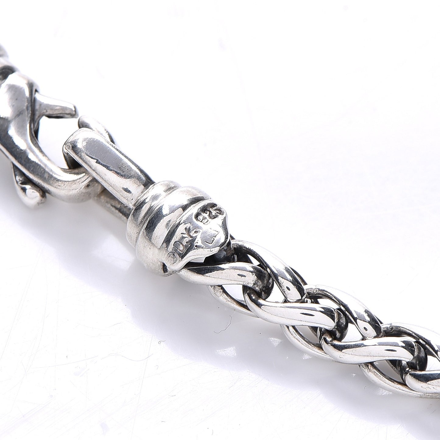 Sterling Silver Diamond Quatrefoil Lariat Wheat Chain Necklace