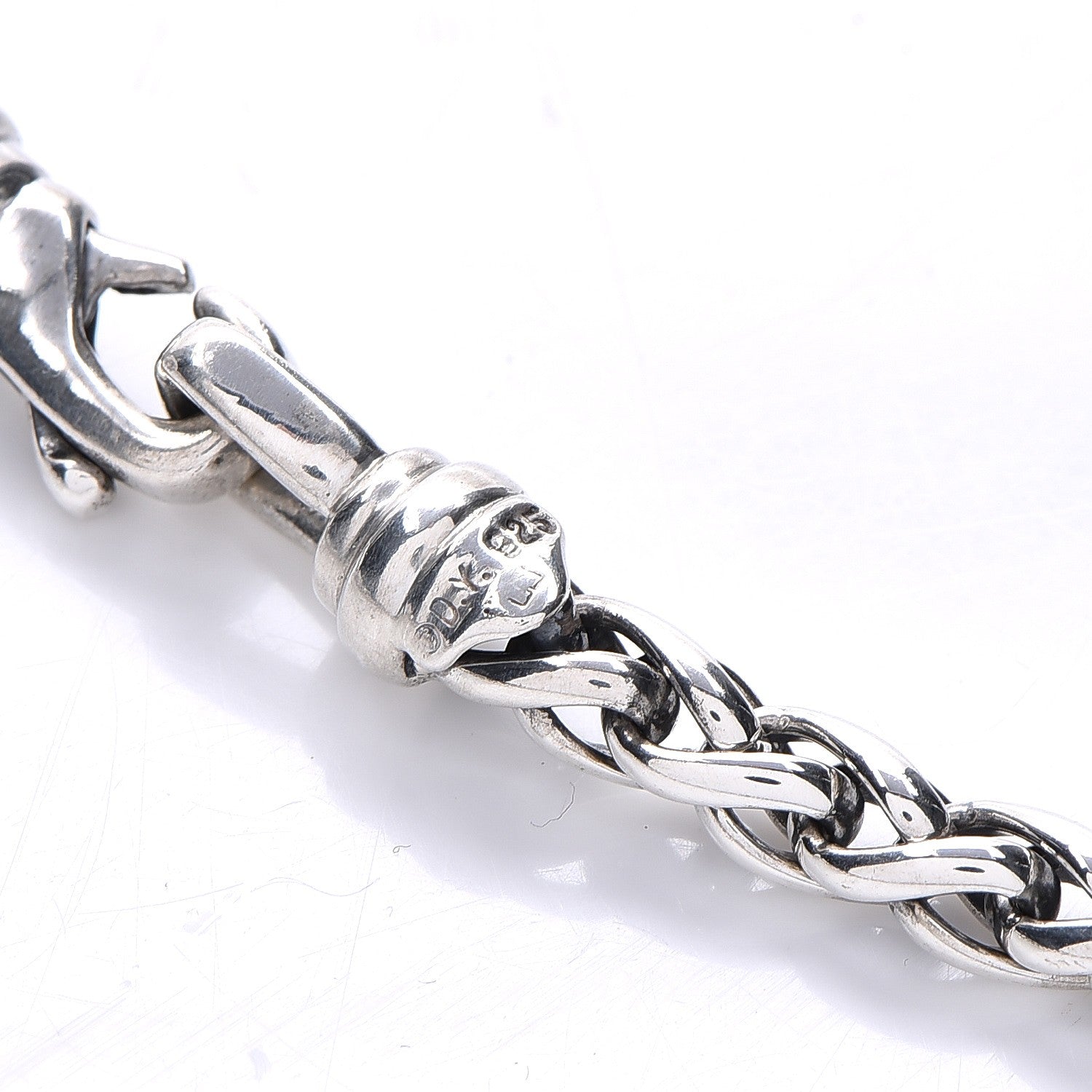 David Yurman Sterling Silver Diamond Quatrefoil Lariat Wheat Chain Necklace 8 of 8