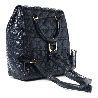 Christian Dior Ceramic Effect Deerskin Cannage Large Stardust Backpack Navy Blue 3 of 10