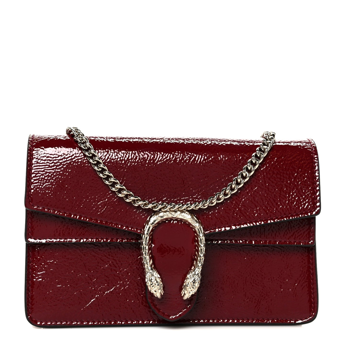Crinkled Patent Mini Dionysus Shoulder Bag Rosso Ancora Red