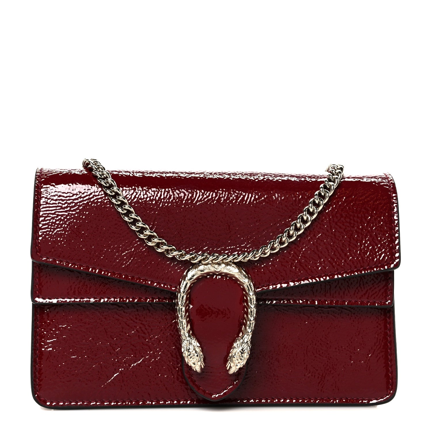 Gucci Crinkled Patent Mini Dionysus Shoulder Bag Rosso Ancora Red 1 of 10