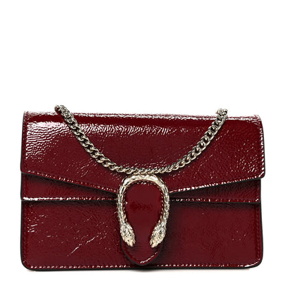 Gucci Crinkled Patent Mini Dionysus Shoulder Bag Rosso Ancora Red 1 of 10