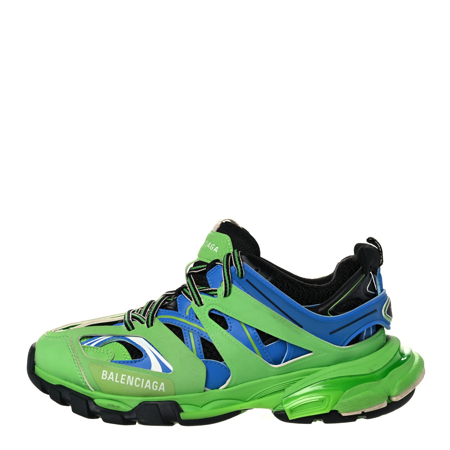 Balenciaga Mesh Nylon Metallic Fabric Womens Track Sneakers 39 Blue Green 1 of 12