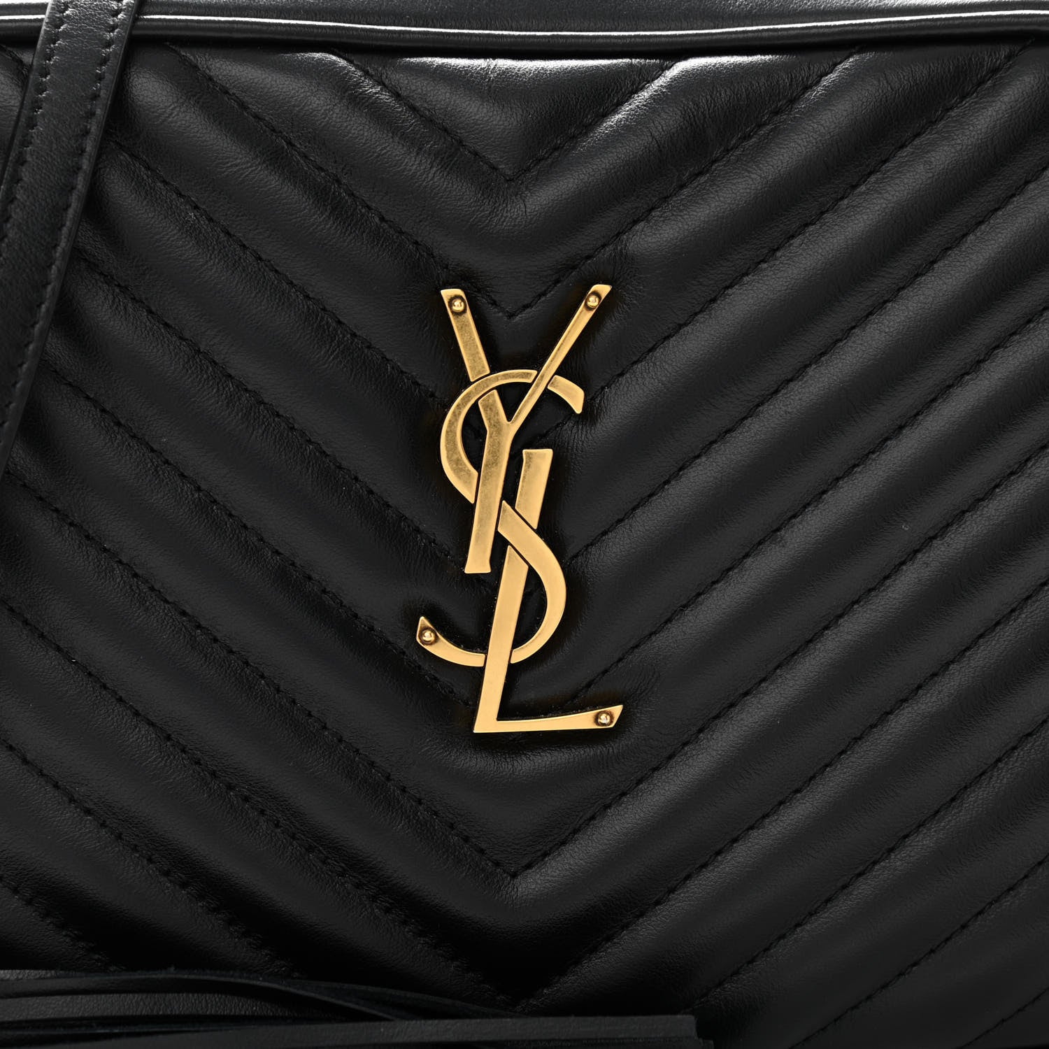 Saint Laurent Calfskin Matelasse Monogram Lou Camera Bag Black 8 of 10