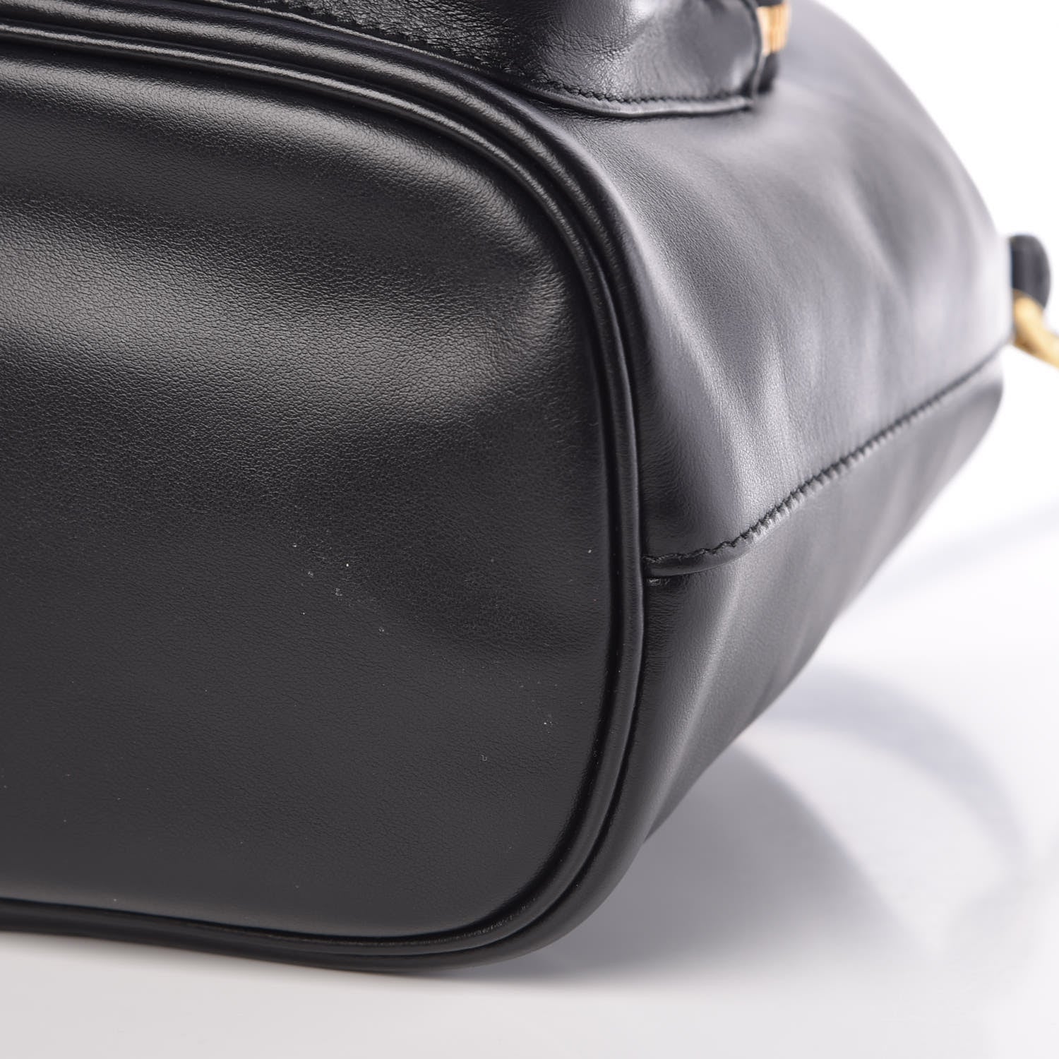Prada Soft Calf Saffiano Mini Bucket Crossbody Bag Black 9 of 9