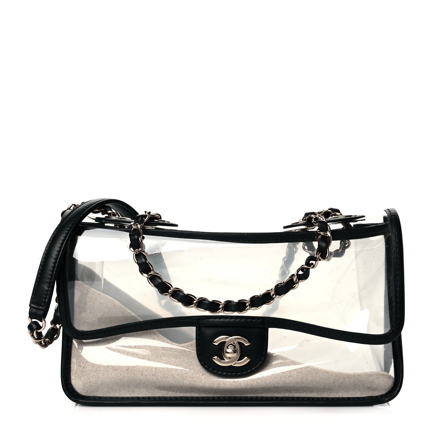 Chanel Lambskin PVC Medium Coco Sand Flap Black 1 of 10