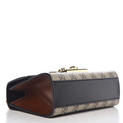 Gucci GG Supreme Monogram Calfskin Small Padlock Shoulder Bag Beige Black Cuir 4 of 8