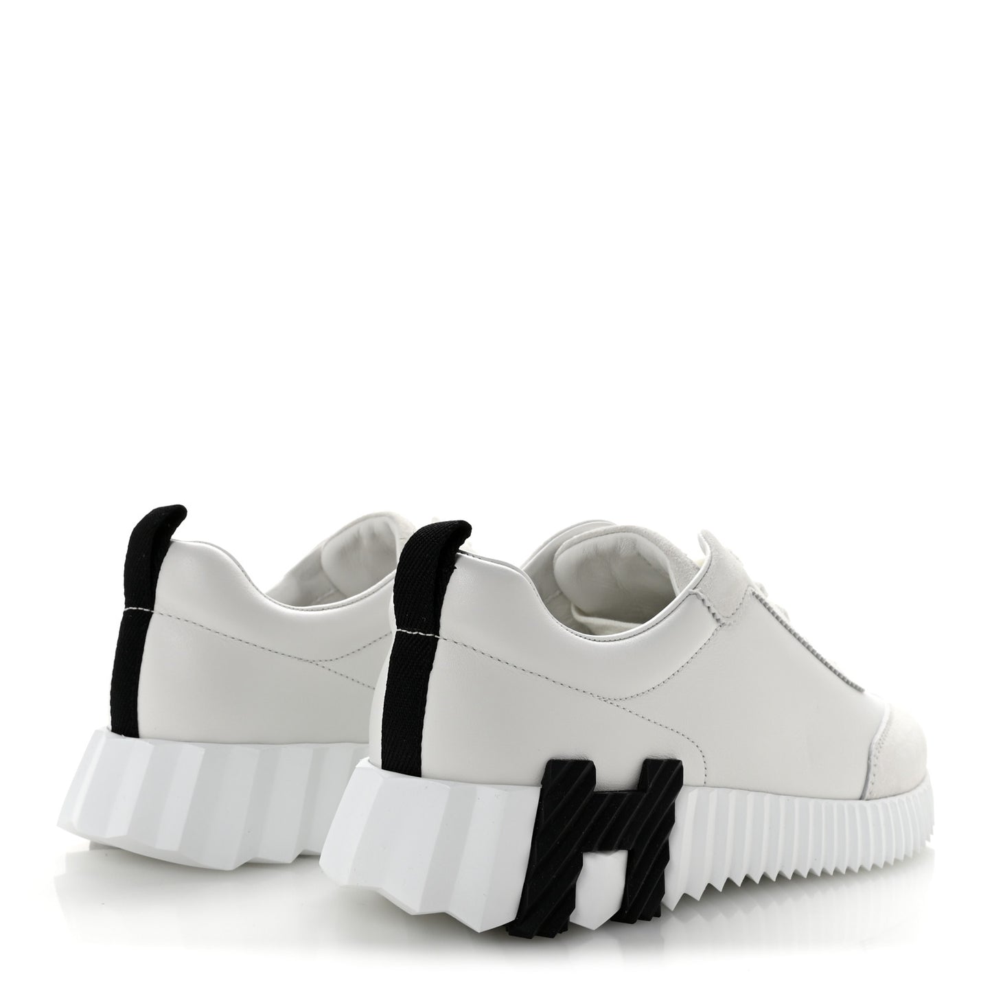 Calfskin Suede Goatskin Bouncing Sneakers 37 White