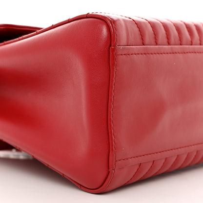 Prada Soft Calfskin Impunture Diagramme Flap Top Handle Bag Fuoco 10 of 11