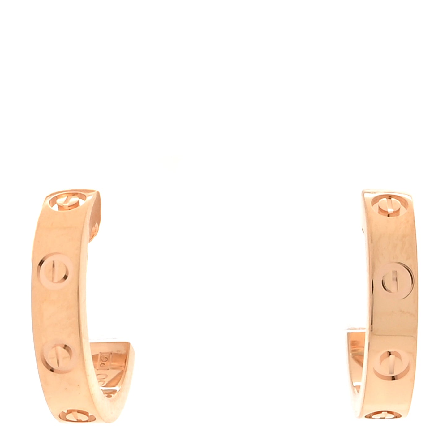 18K Pink Gold Small LOVE Hoop Earrings