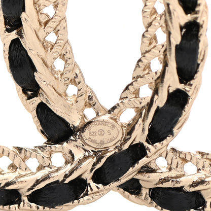 Chanel Lambskin Chain CC Brooch Black Gold 4 of 5