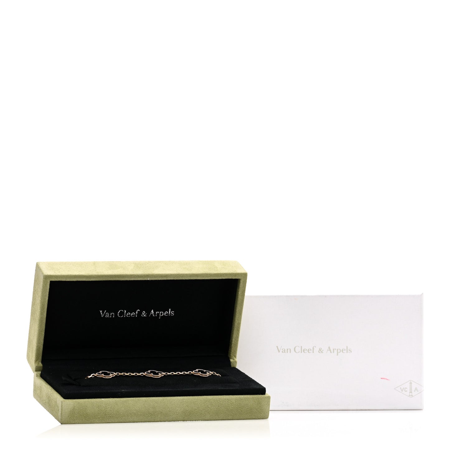 18K Yellow Gold Black Onyx 5 Motifs Vintage Alhambra Bracelet
