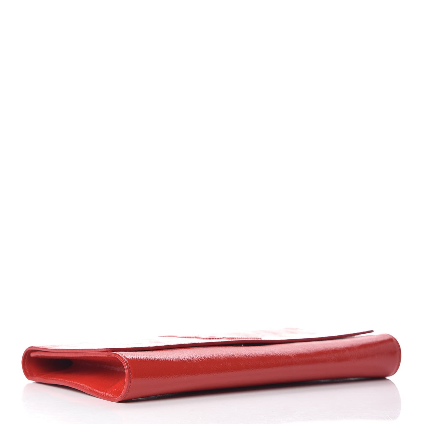 Textured Patent Monogram Large Belle De Jour Clutch Red
