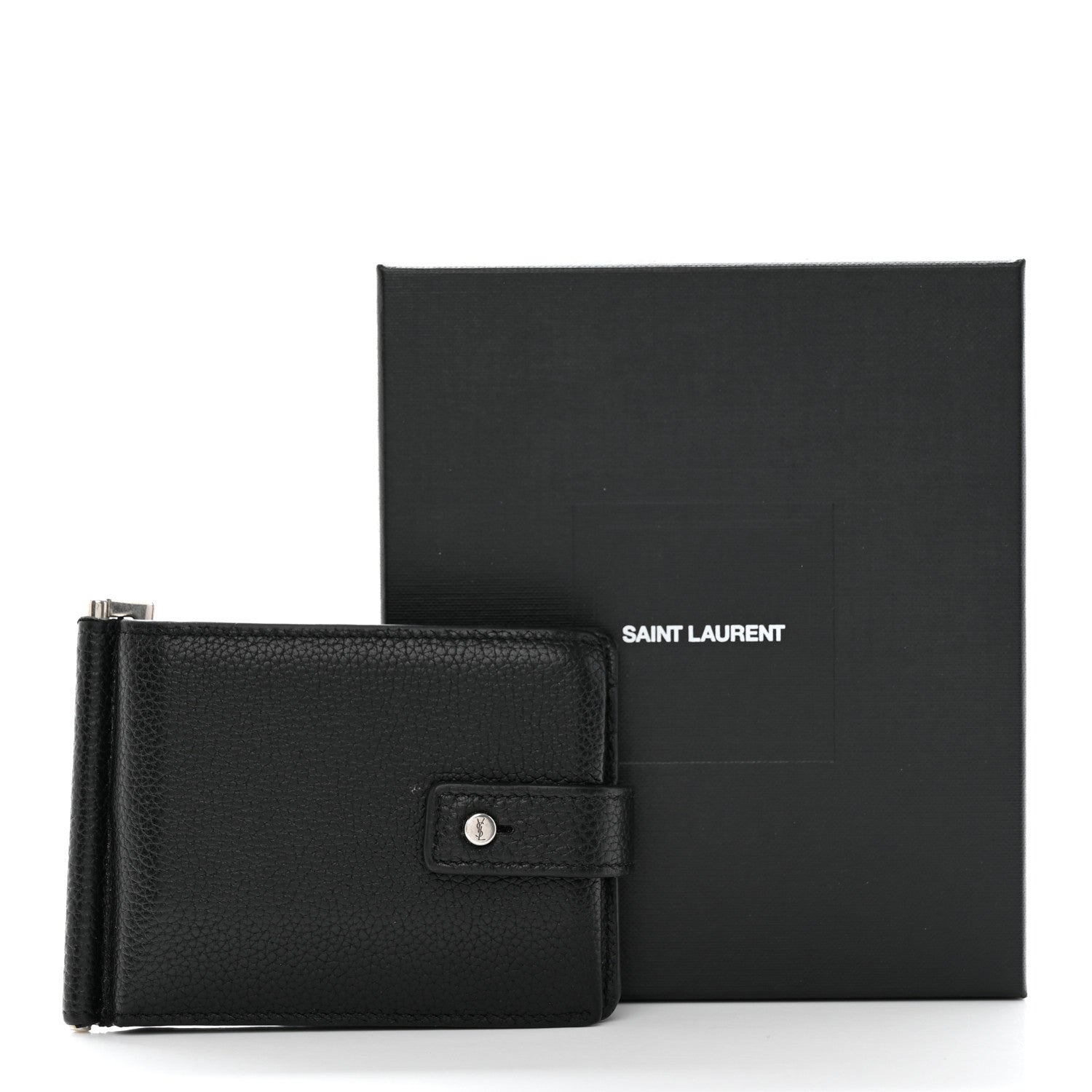 Saint Laurent Grained Calfskin Sac De Jour Compact Wallet Black 8 of 8