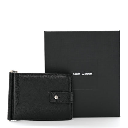 Saint Laurent Grained Calfskin Sac De Jour Compact Wallet Black 8 of 8
