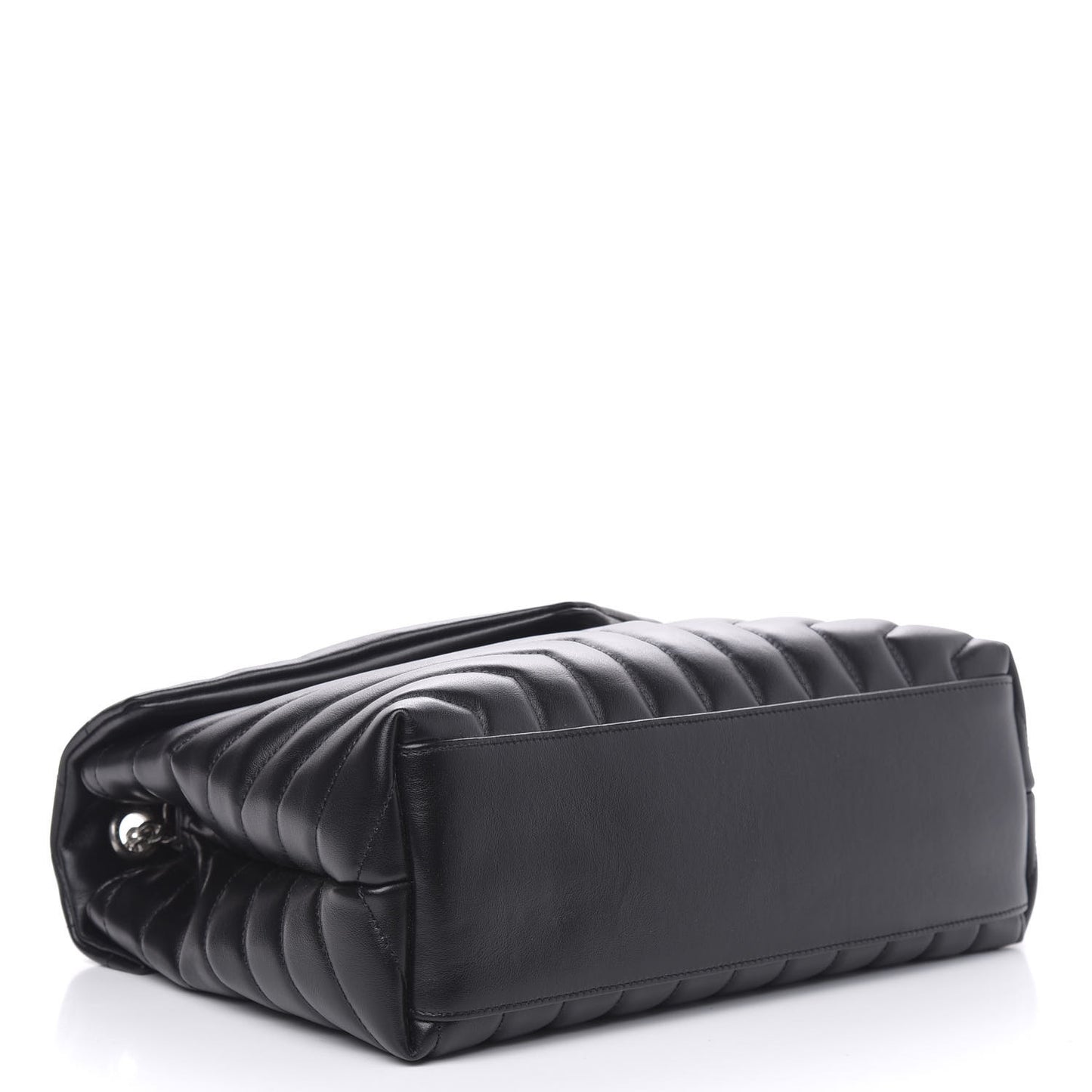 Calfskin Y Quilted Monogram Medium Loulou Chain Satchel Black