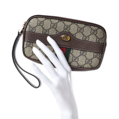 Gucci GG Supreme Monogram Ophidia Phone Case Wristlet Brown 2 of 7
